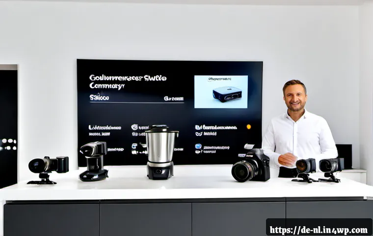 전문가와의 협업을 통한 라이브 커머스 발전 - Photorealistic live commerce studio in Germany, a friendly product presenter collaborating with a mi...